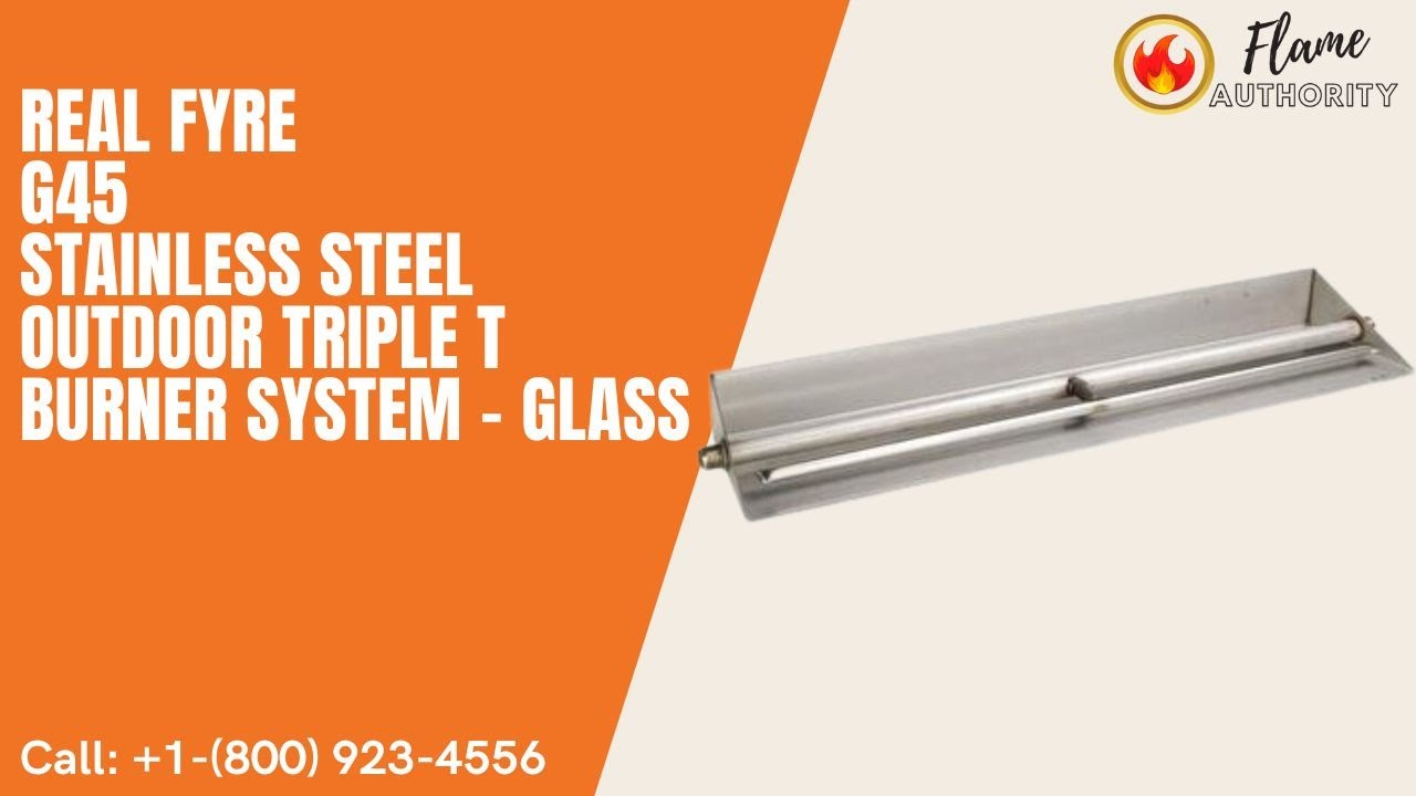 Real Fyre G45 36-inches Glass See-Thru Outdoor Stainless Steel Burner System G45-2-GL-36-SS main image 1