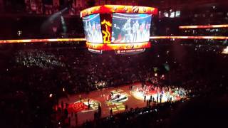 April 18th 2016- air canada centre- toronto, on raptors get introduced
in game 2 of eastern quarter finals vs the indiana pacers.