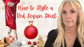 How to Style a Red Sequin Skirt - Christmas Outfits - M & S