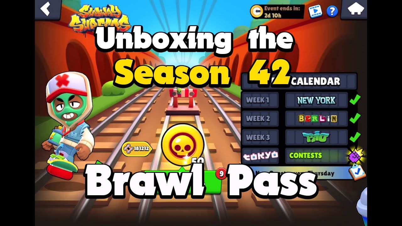 Collecting every single reward in Season 42 Brawl Pass. Subway Surfers event.