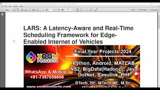 LARS A Latency Aware and Real Time Scheduling Framework for Edge Enabled Internet of Vehicles