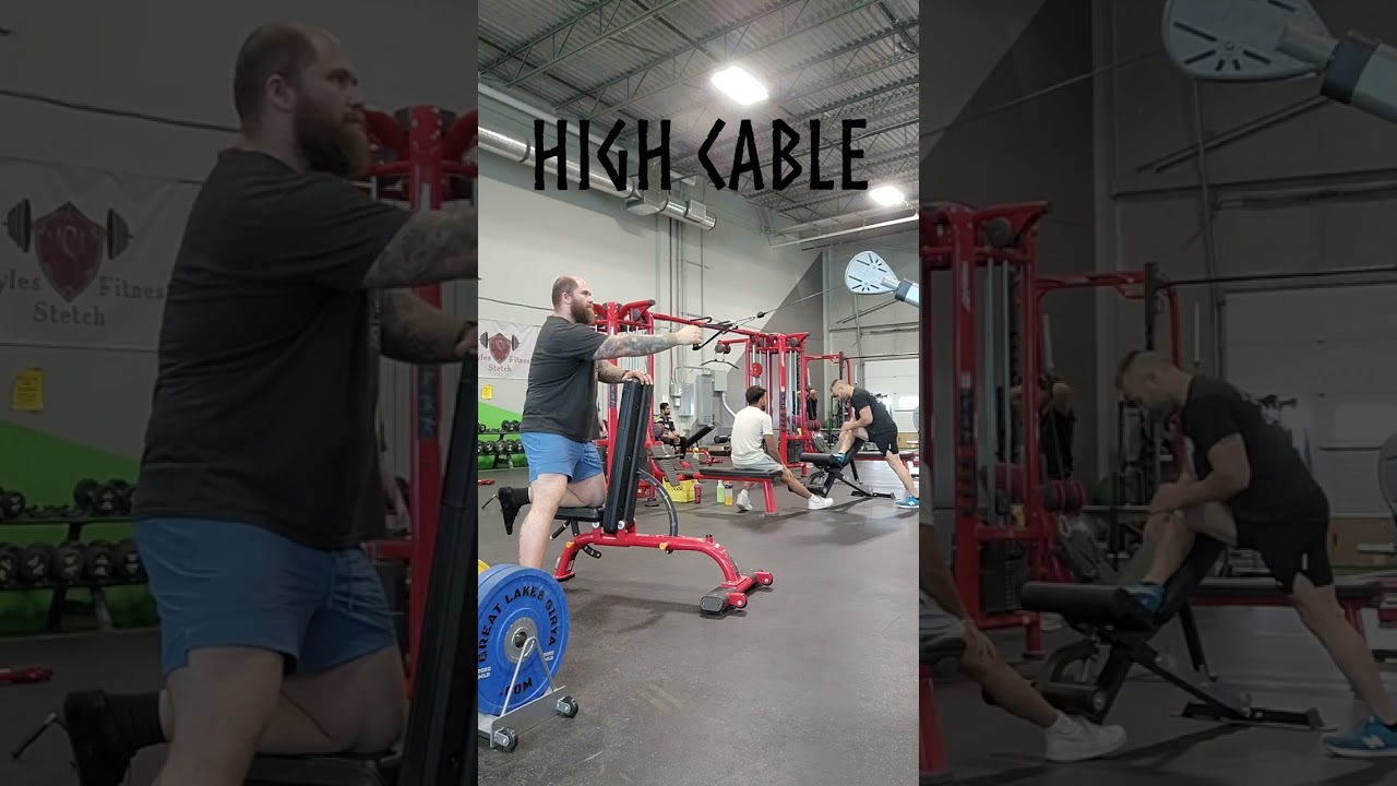 Lat Pull, kneeling, arm supported 90° bench (high/mid/low cable)