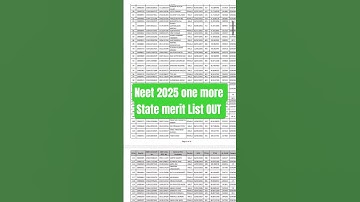 Neet 2025 one more State merit List OUT check Your State merit List #neet2025statemeritlist #cutoff