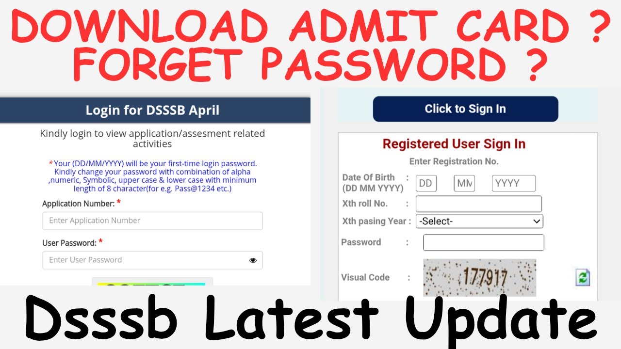 DSSSB Forget password || Download Admit Card Problem | Complete Solution || LATEST UPDATE 