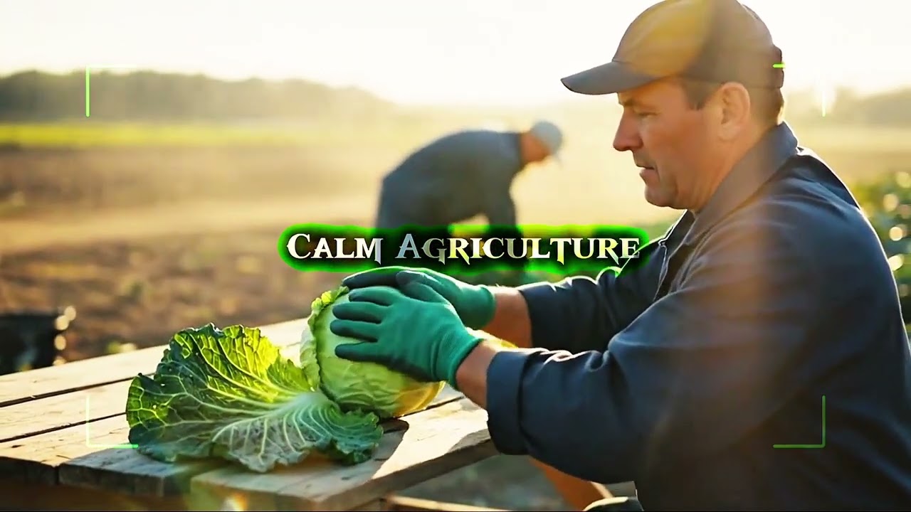 Relaxing Cabbage Harvesting with Modern Farming Machines | Calm Agriculture 4K