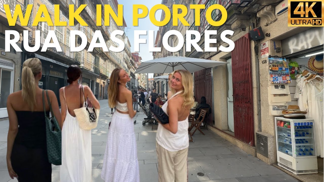 The most vibrant street in Porto RUA das Flores  - Portugal - 4K UHD