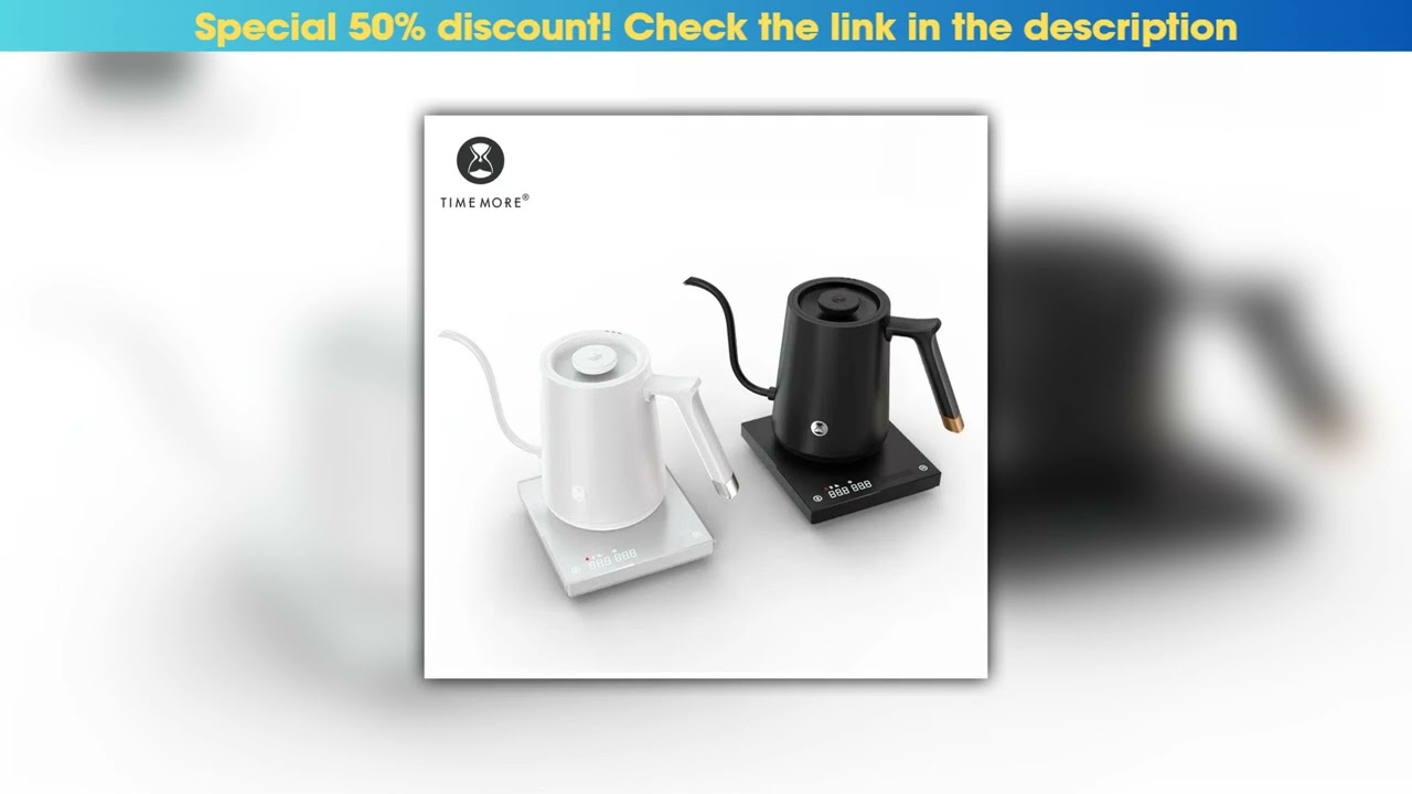 Deal TIMEMORE Store Fish Smart Electric Coffee Kettle Gooseneck 600-800ml 220V Flash Heat Temperatu