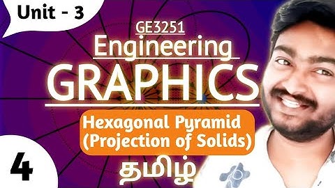Hexagonal Pyramid in Tamil GE3251 Engineering Graphics in Tamil Unit 3 Projection of Solids Tamil