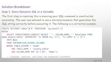 Creating Views and Tables from Prepared Statements in MySQL