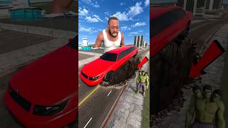 Franklin Longest Car Vs Big Hole Jump Challenge In Indian Bike Driving 3d