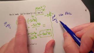 PreCalculus Notes (8-3) --VERIFYING TRIG IDENTITIES