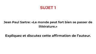 1-Sujets INCONTOURNABLES  pour Réussir la Dissertation Littéraire