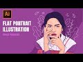 [Timelapse] Vector Portrait Illustration using Adobe Illustrator | Maudy Ayunda