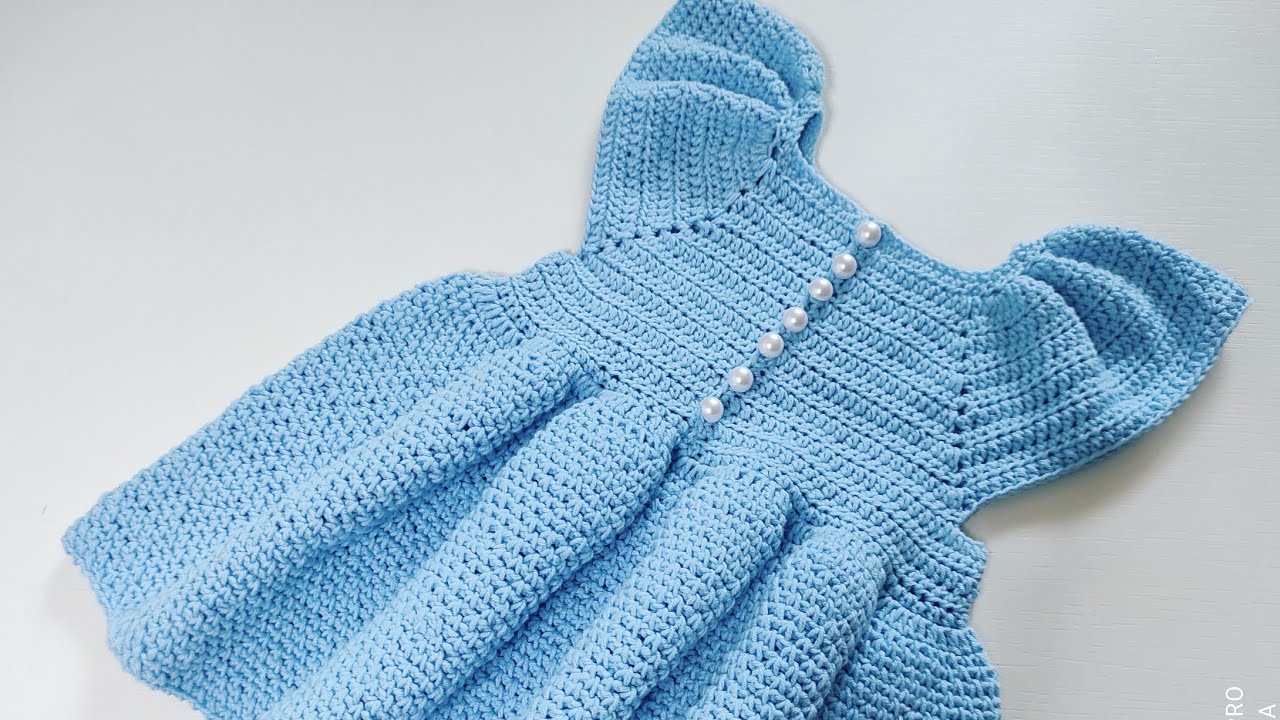 Rochiță croșetată cu umeri bufanți (tutorial pas cu pas)