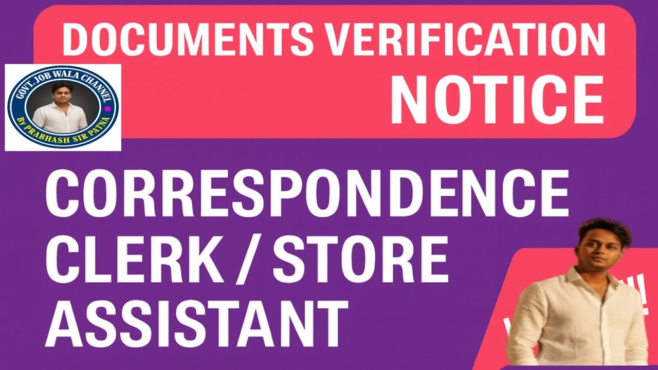 BSPHCL Correspondence Clerk / Store Assistant – Document Verification Full Details
