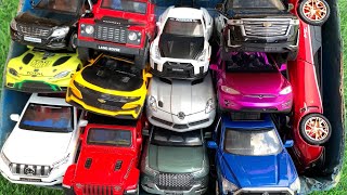 Box Full of Model Cars /GTR R35, Mercedes Slr, Jeep Rubicon, Mercedes Maybach s650, Pagani Huayra