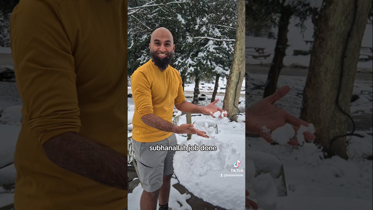 Doing wudhu in the snow ❄️⛰️ 