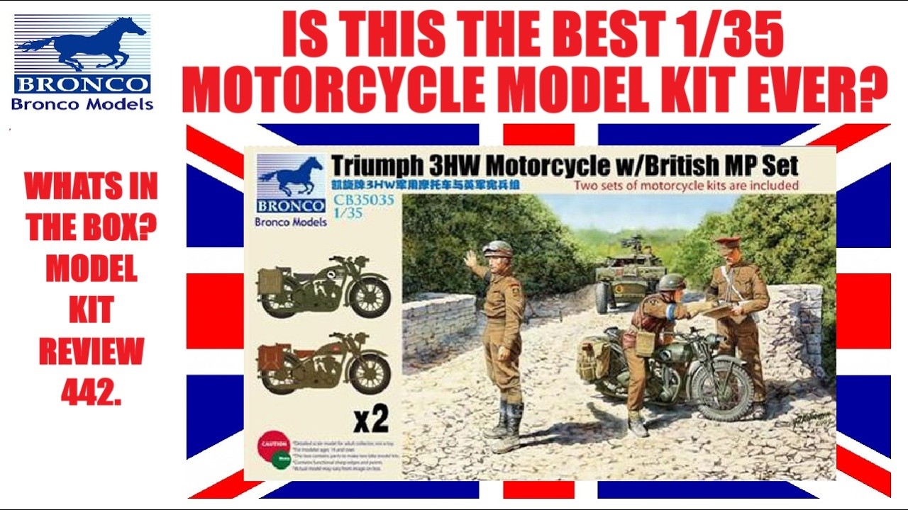 IS THIS THE BEST 1/35 MOTORCYCLE MODEL KIT EVER? BRONCO 1/35 TRIUMPH 3HW MOTORCYCLE & MP SET CB35035