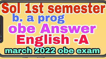 sol obe 1st semester  Answer English - A -Aecc   Question -2