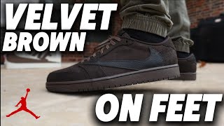 WAY BETTER ON FEET! Jordan Travis Scott 1 low Velvet Brown Sizing & On Feet Review!