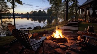 Cozy Lakeside with Crackling Fireplace | Relaxing Fire Sounds for Stress Relief and Deep Sleep