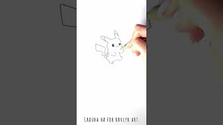🐭 Pikachu from Pokémon ⚡🖍️ Electric Anime Character Guide ✍ #shorts #drawing #RavlykArt