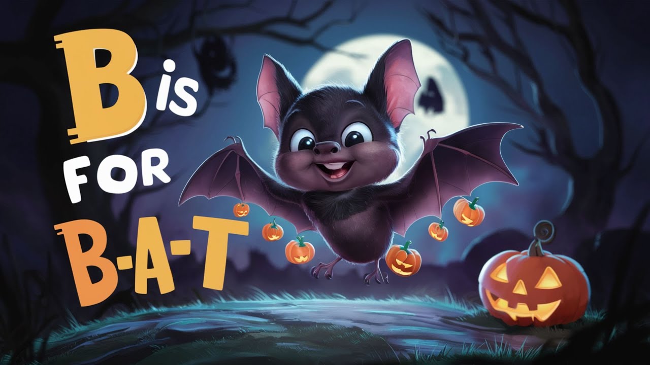 B is for Bat | Fun Halloween Song for Kids | Learn Spelling & Bat Facts! 🎃🦇