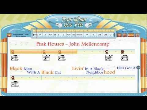 Pink Houses - John Mellencamp - Chords & Lyrics, Guitar Lesson, Guitaraoke - playwhatyoufeel.com