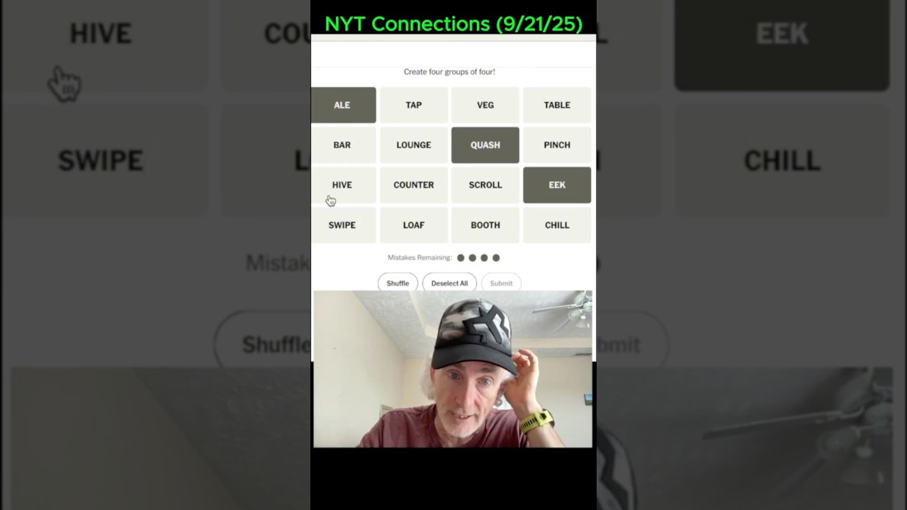 Piece of cake! 🍰  🟣🟢🔵🟡 NYT Connections No. 833 [September 21, 2025] 