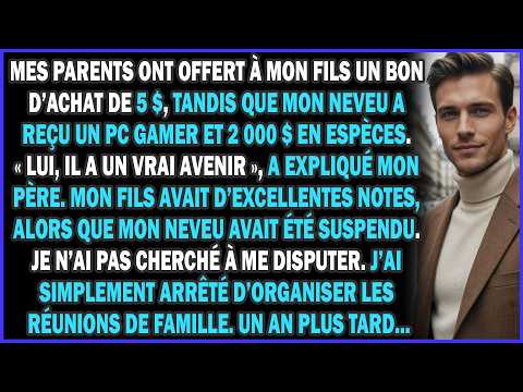 Mes parents ont offert à mon fils un bon de 5 $, tandis que mon neveu a reçu un PC et 2 000 $...