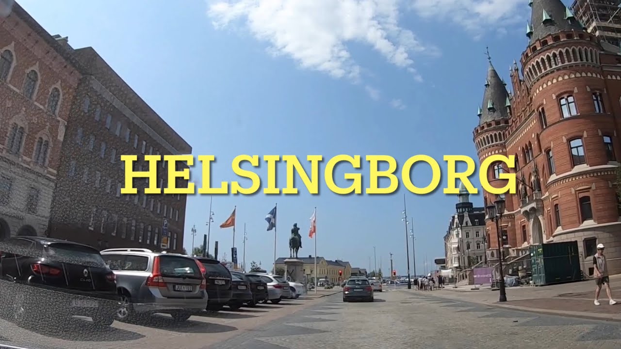 Helsingborg, Sweden. Dashcam driving.