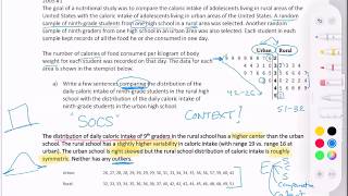 AP Stats Mock Exam #7 FRQ 1: Caloric Intake
