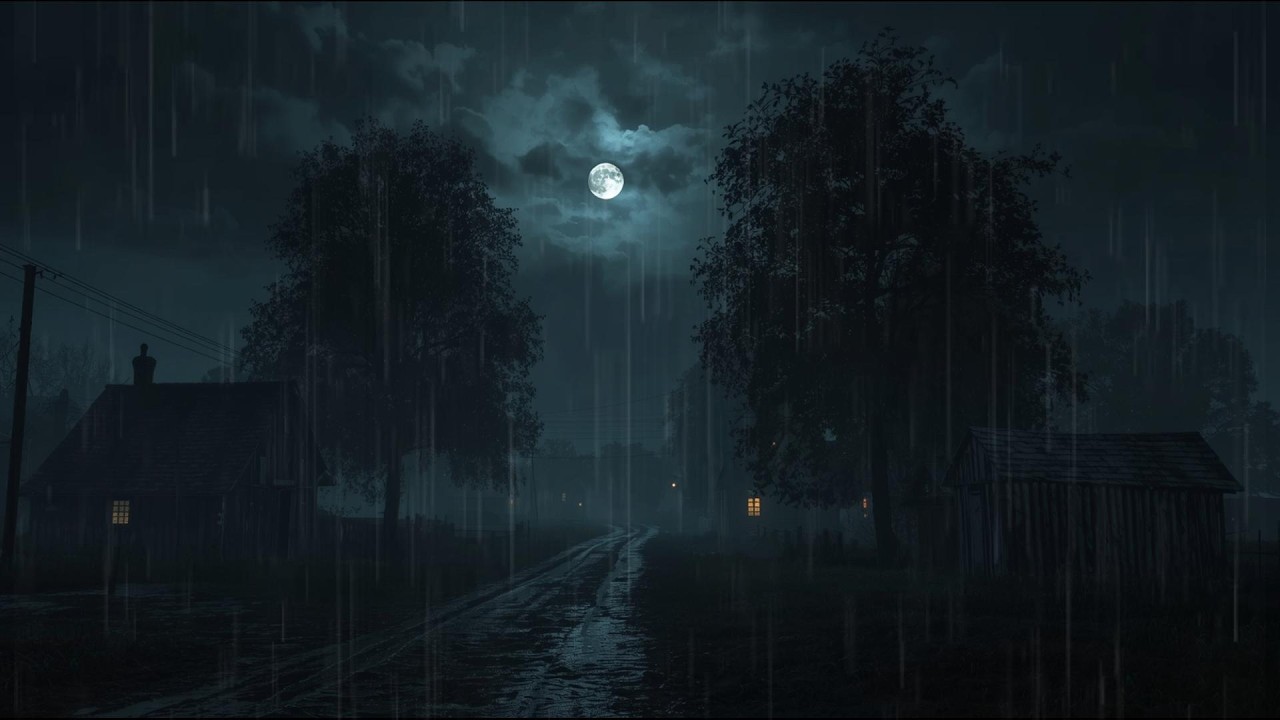 Calm Rainy Village Night | Instant Sleep with Quiet Village Rain