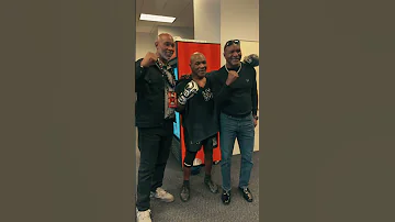 Tyson Holyfield Lennox Lewis Face Off Backstage Before Tyson Vs Jake Paul Fight Paultyson 