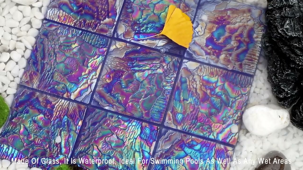 97x97mm transparent clear crystal glass pool tile GMOF1601