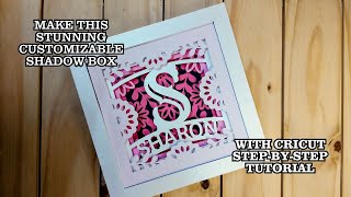 How to make custom 3D SVG Shadow Box cut files Cricut Tutorial Silhouette Cameo Curved Text Talavera