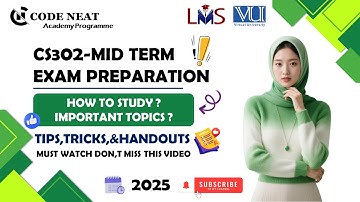 CS302 Midterm Prep | Important Topics, MCQs, PDF Notes & Paper Strategy + Tricks | codeneat.com