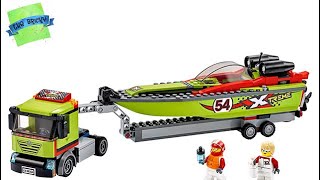 Lego City Race Boat Transporter - 60254 Speed Build screenshot 2