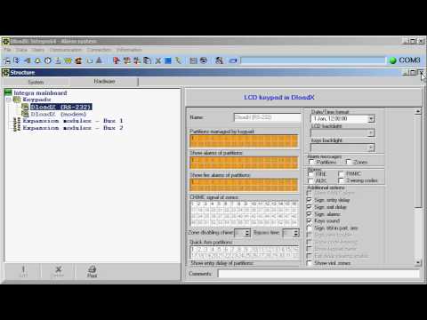 INTEGRA - alarm control panel programming