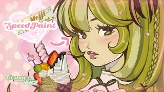 SPEEDPAINT ‧꒰ა❤︎໒꒱ ‧ Matcha Girl Illustration