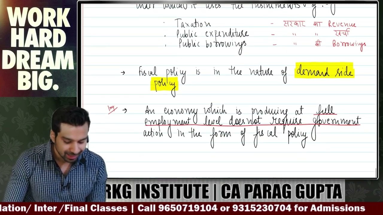Fiscal Policy - 1  Ch 7 Unit 4  CA Foundation Business Economics June 2024  CA Parag Gupta - 1080