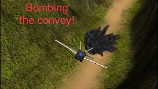 Carpet bombing the convoy! (SimplePlanes)