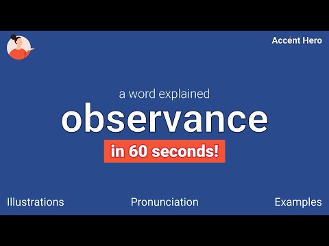 OBSERVANCE - Meaning and Pronunciation