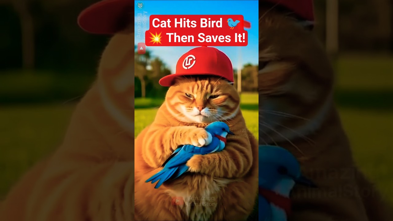 Cat Hits Bird 🐦💥 Then Saves It!