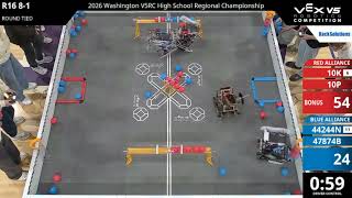 Washington Regionals : Default Division - R16 #8-1 - 10K & 10P vs 44244N & 47874B - Auton + Driver