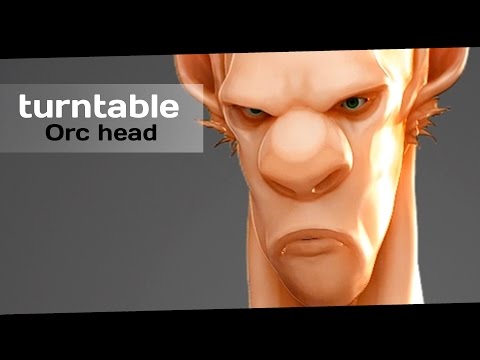 Sculpting. Turntable. Orc head