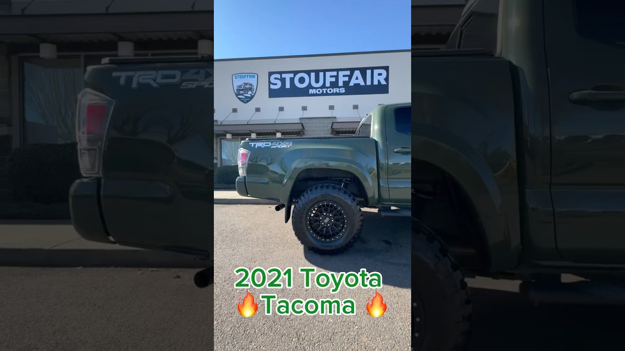 2021 Army Green Toyota Tacoma TRD Sport, at Stouffair Motors! 🔥 