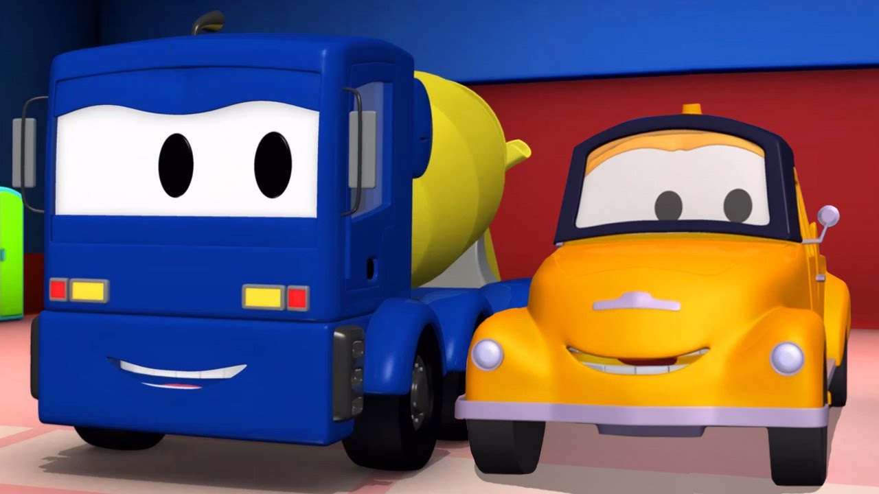 ミキサー車 レッカー車のトム そして レッカー車のトム 子供向け 車 トラックの建設アニメ Youtube