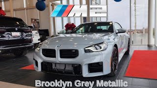 NEW ARRIVAL! 2024 BMW M2 Brooklyn Grey Metallic on Black Vernasca Leather