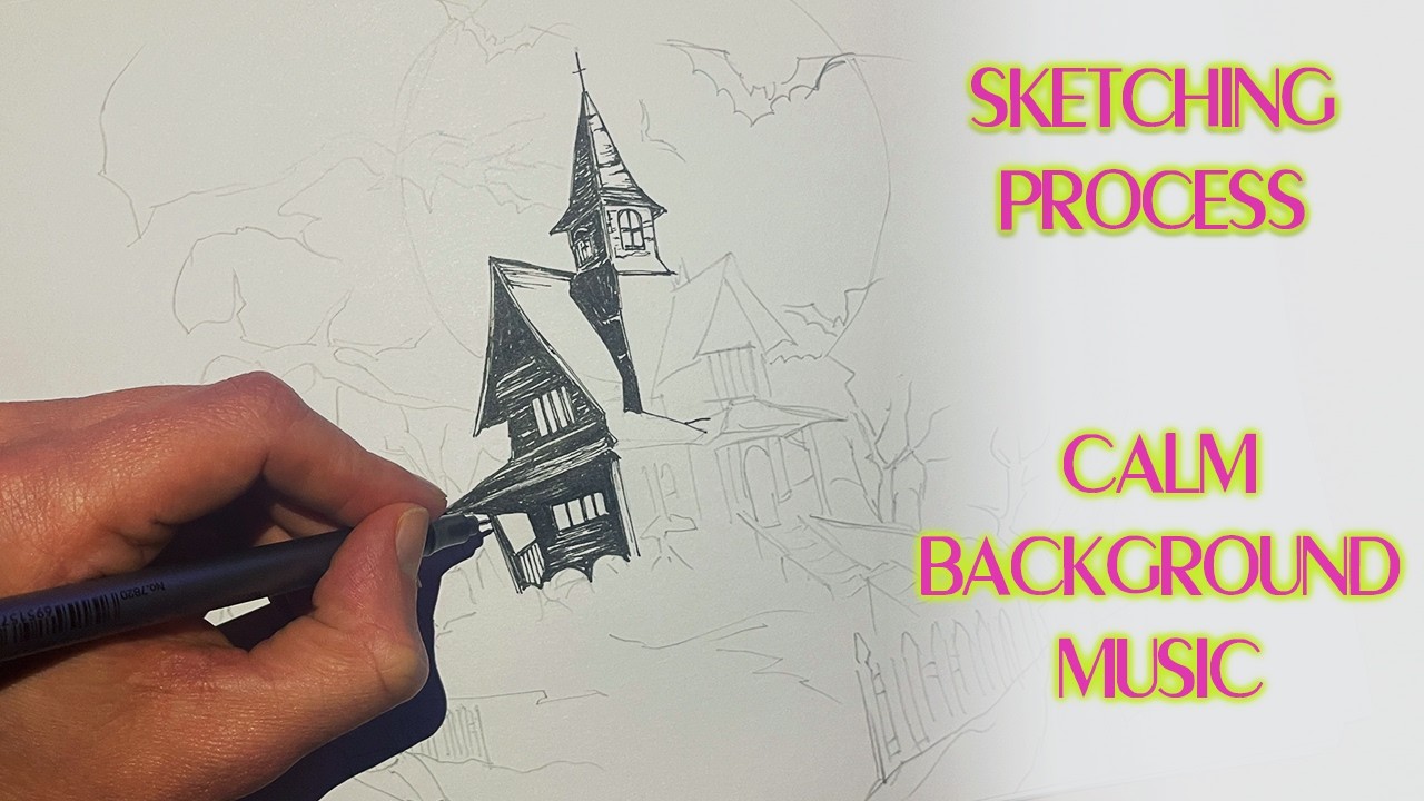 How to draw an old house | Sketching | Calm music